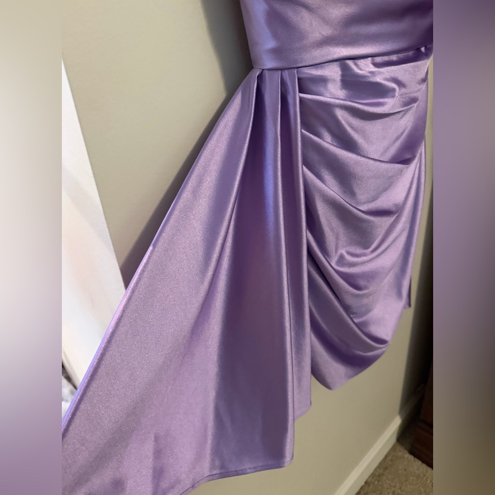 Ed Young Lavender Satin Corset Mini Dress - Picture 10 of 12